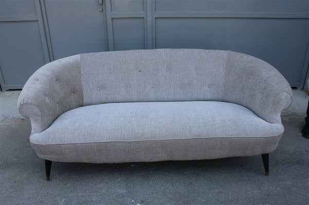 Grey Velvet Sofa by Guglielmo Ulrich, Italy, 1950s-EH-1318636