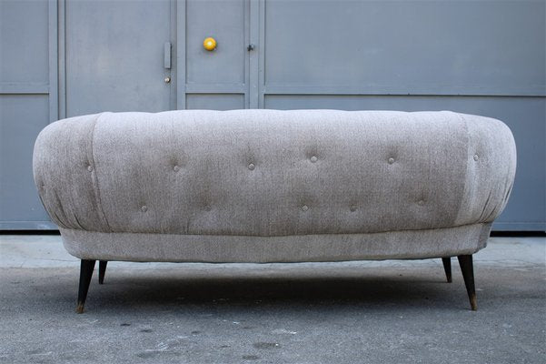 Grey Velvet Sofa by Guglielmo Ulrich, Italy, 1950s-EH-1318636