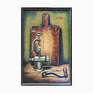 Grigol Chirinashvili, Meat Grinder, 1980, Oil on Cardboard-CHG-1351595