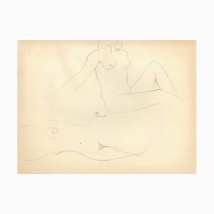 Group of Female Nudes - Original Pencil Drawing by Ernest Rouart - 1890s 1890s-ZCI-755139