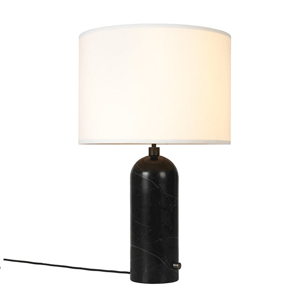 Gravity Table Lamp Large by GUBI #Black Marble and White Shade Large