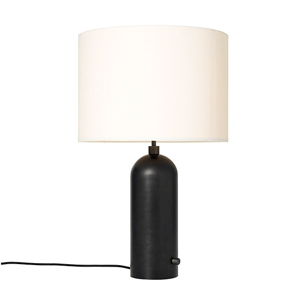 Gravity Table Lamp Large by GUBI #Darkened Steel and White Shade Large