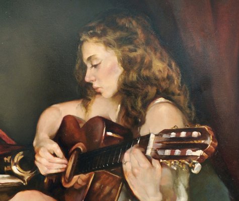 Guitar - Francesca Strino - Oil on Canvas - Italy-YUW-912582