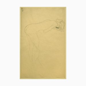 Gustav Klimt, Nude of Woman Reclined on the Back of a Chair on the Right, Original Drawing circa 1905-ZCI-756188