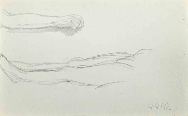 Gustave Bourgogne, The Anatomical Sketches, Pencil Drawing, Mid 20th Century-ZCI-1788836