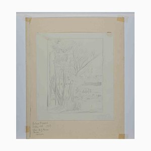 Gustave Pierre, Garden, Original Drawing, Early 20th-Century-ZCI-1260075