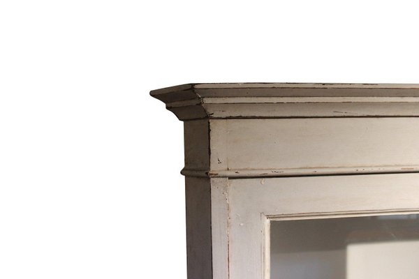 Gustavian Style Grey Painted Hanging Glass Cabinet, 1820s-UY-764913