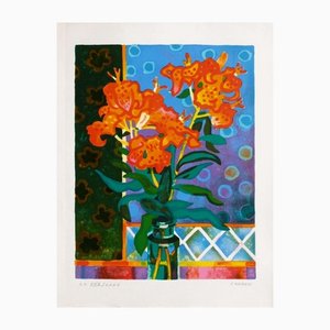 Guy Charon, Fleurs et céramique, 1975, Lithograph-FMZ-1139600