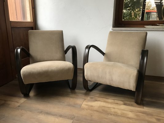 H 269 Lounge Chairs by Jindrich Halabala, 1930s, Set of 2-OXJ-1189533