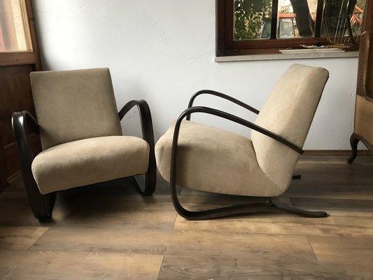 H 269 Lounge Chairs by Jindrich Halabala, 1930s, Set of 2-OXJ-1189533