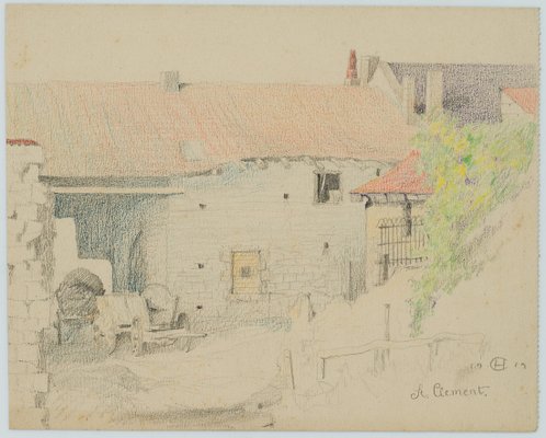 H. Christianen, Beddled at Saint-Clüment Murthe-E-Monthly, 1919, Pencil-OJR-1273349