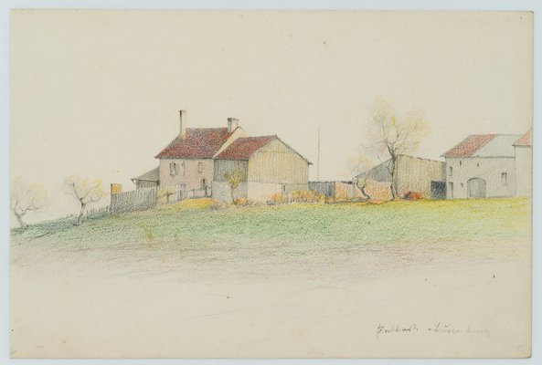 H. Christianen, Homestead near Fischbach in Luxembourg, 1924, Pencil-OJR-1273378