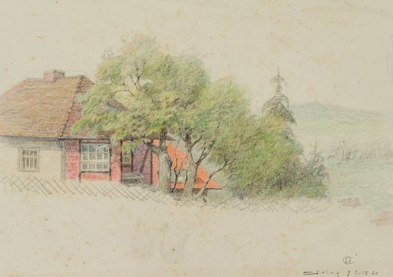 H. Christiansen, Country Houses Near Süding, 1921, Pencil-OJR-1273360