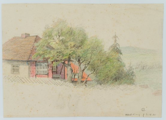 H. Christiansen, Country Houses Near Süding, 1921, Pencil-OJR-1273360