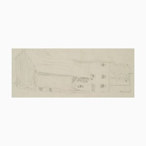 H. Christiansen, Farmhouse with Barn Near Murnau, 1920, Pencil-OJR-1273351