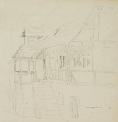 H. Christiansen, Half -Timbered House with Entrance Stairs in Bad Wimpfen, 1922,-OJR-1273363