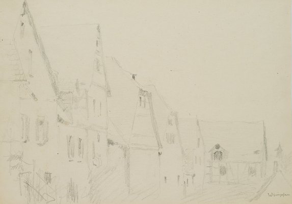 H. Christiansen, House Gables in Bad Wimpfen, 1922, Pencil-OJR-1273364