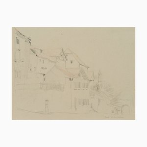 H. Christiansen, Houses on the Slope in Bad Wimpfen, 1922, Pencil-OJR-1273366