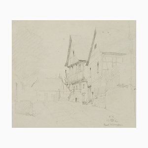 H. Christiansen, Houses on the Slope in Bad Wimpfen, 1922, Pencil-OJR-1273365