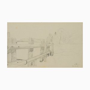 H. Christiansen, Jetty on the Banks of the Starnberg Lake, 1922, Pencil-OJR-1273369