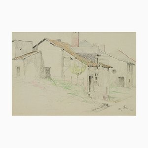 H. Christiansen, Old Residential House on Dorfstrae, 1917, Pencil-OJR-1273345