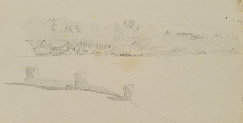 H. Christiansen, Shore of Lake Starnberg near Niederpcking, 1922, Pencil-OJR-1273374