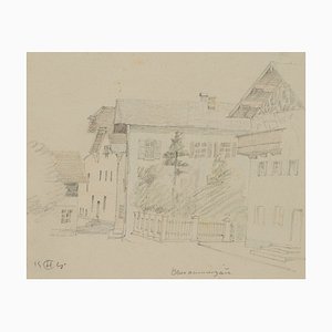 H. Christiansen, Street View in Oberammergau, 1922, Pencil-OJR-1273372