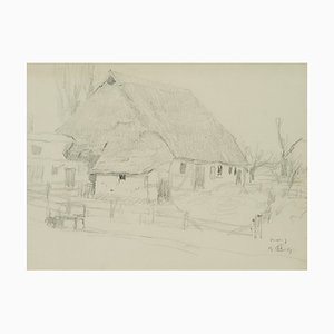 H. Christiansen, Thatched Roof House, 1925, Pencil-OJR-1273380