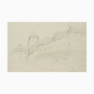 H. Christiansen, View of the Castle and Imperial Palace in Bad Wimpfen, 1922, Pencil-OJR-1273367