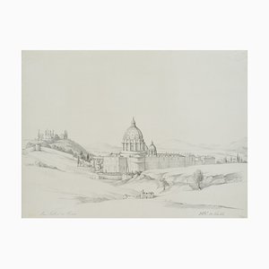 H. Wilhelmi, View of Saint Peter's in Rome, 1846, Pencil-OJR-1273311