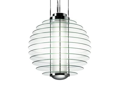 0024XXL - Glass and metal pendant lamp by FontanaArte