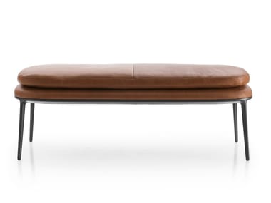 CARATOS - Upholstered leather bench by Maxalto