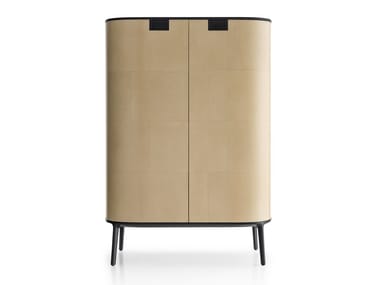 TESAURUS - Wooden highboard with doors by Maxalto