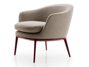 CARATOS - Upholstered fabric easy chair with armrests by Maxalto