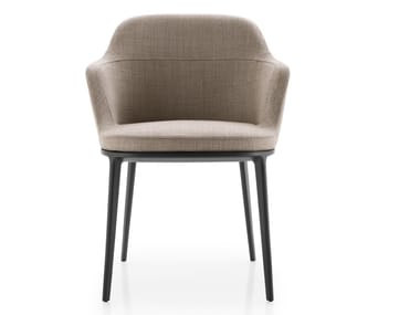 CARATOS - Upholstered fabric chair with armrests by Maxalto