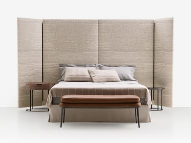 DIKE - Fabric double bed with high headboard by Maxalto