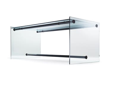 1015 - Contemporary style rectangular glass writing desk by Reflex