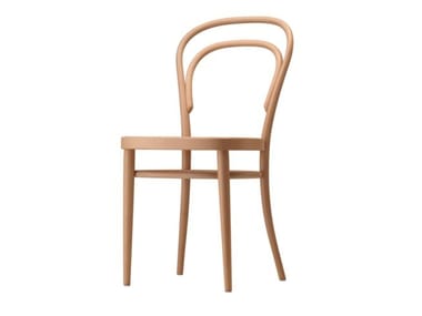 214 M - Wooden chair with moulded plywood seat by Thonet