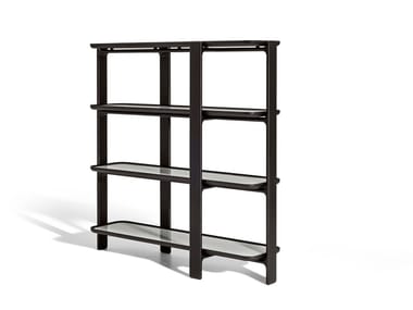 DUO - Wood and glass bookcase by Poltrona Frau