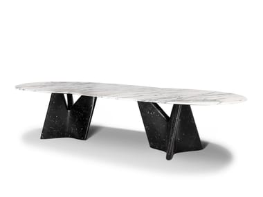 INFINITAMENTE - Marble dining table by Poltrona Frau