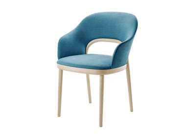 520 PF - Open back fabric chair with armrests by Thonet