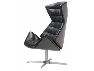 808 - Swivel armchair with 4-spoke base with armrests by Thonet