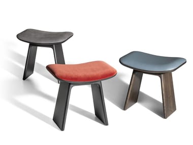 DUO - Upholstered low stool by Poltrona Frau