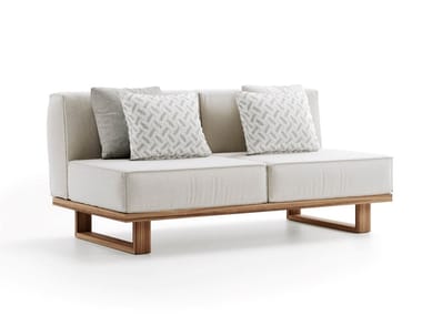 9.ZERO 2S CENTRAL - 2 seater fabric and teak garden sofa by Atmosphera