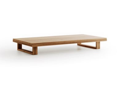 9.ZERO - Low rectangular teak garden side table by Atmosphera