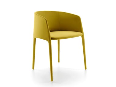 ACHILLE - Upholstered fabric chair with armrests by MDF Italia