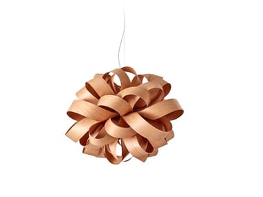 AGATHA BALL - Handmade wood veneer pendant lamp by LZF