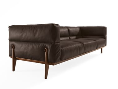 AGO - 3 seater leather sofa by Giorgetti