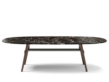 AGO - Oval marble table by Giorgetti