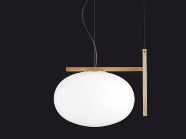 ALBA 466 - Opal glass pendant lamp by Oluce